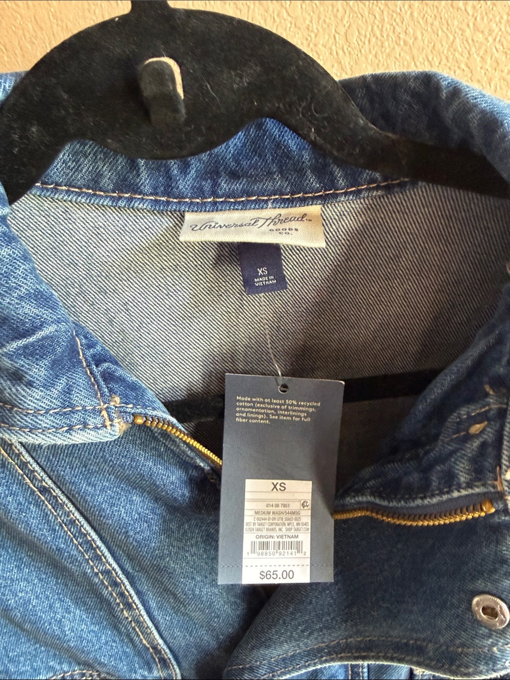 Women's Relaxed Denim Bomber Jacket -Universal Thread Jean Jacket - Picture 3 of 7